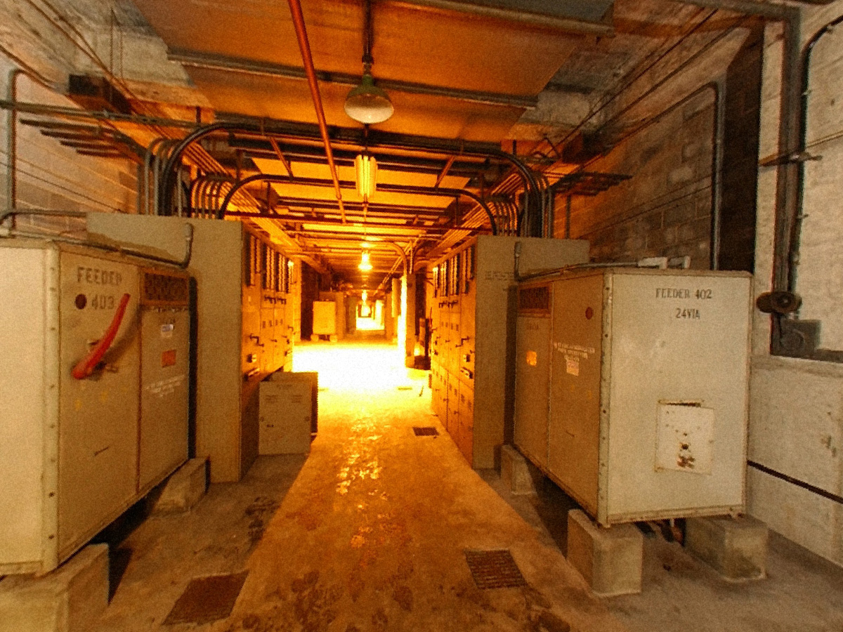 K-27 Transformer Vault where power from 14kV feeders was delivered to 460-volt transformers from underground and distributed to process stage motors and building utility systems