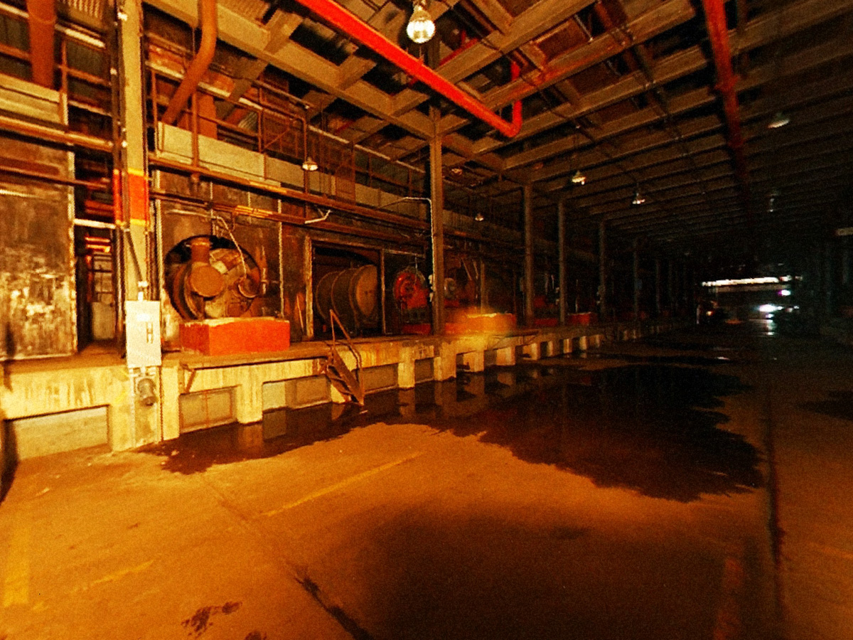 Motor ledge in K-25 Withdrawal Alley showing converter inside cell enclosure